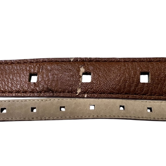 Brown Leathe Lined Square Prong Holer Thin Belt - Picture 11 of 11